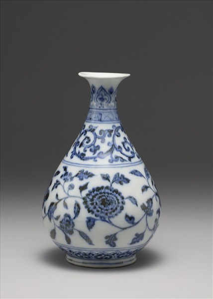 青花四季花卉紋玉壺春瓶