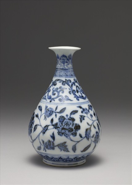 青花四季花卉紋玉壺春瓶