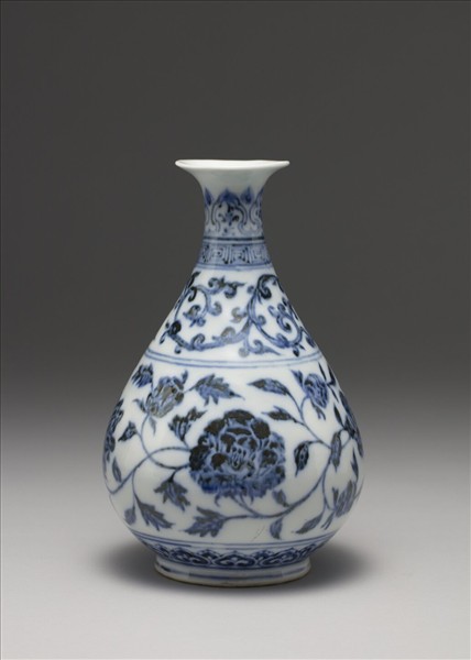 青花四季花卉紋玉壺春瓶