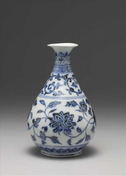 青花四季花卉紋玉壺春瓶