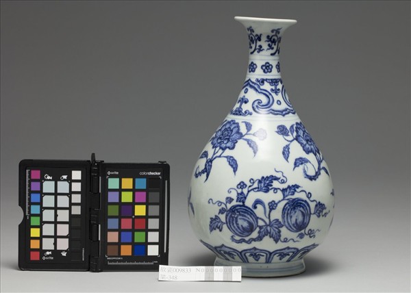 官窯 青花花果玉壺春瓶