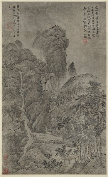 元王蒙山水　軸