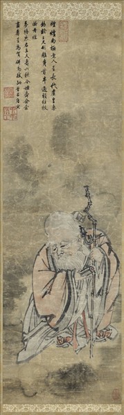 明唐寅壽星　軸