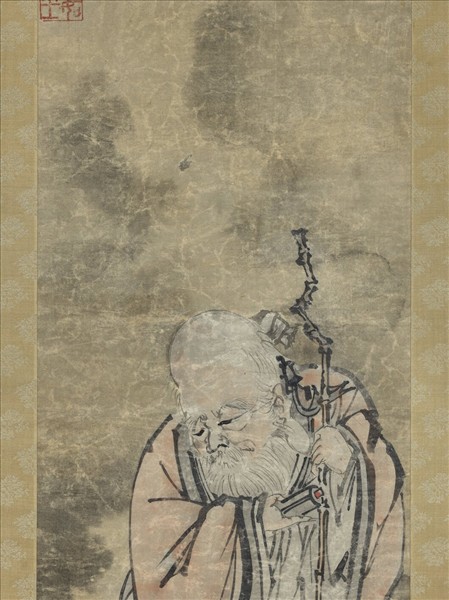 明唐寅壽星　軸