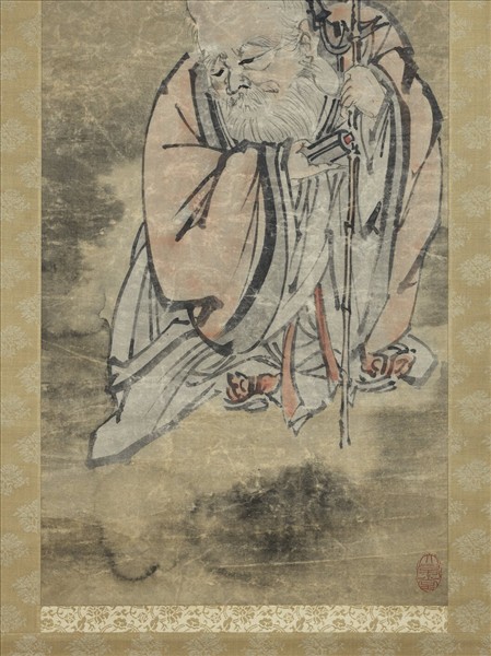 明唐寅壽星　軸