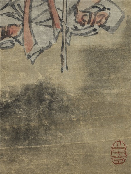 明唐寅壽星　軸