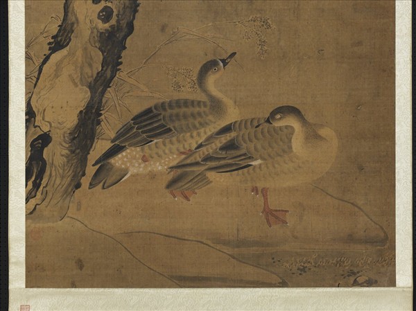 明人梅柳雙雁　軸