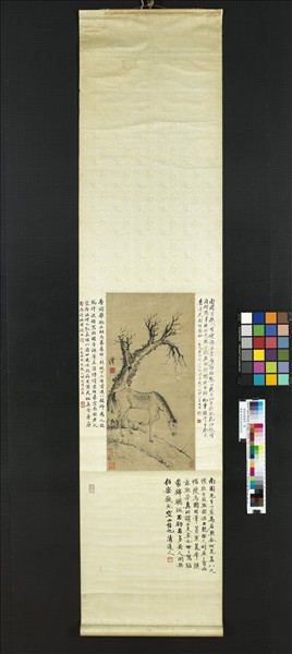 清錢南園畫馬　軸