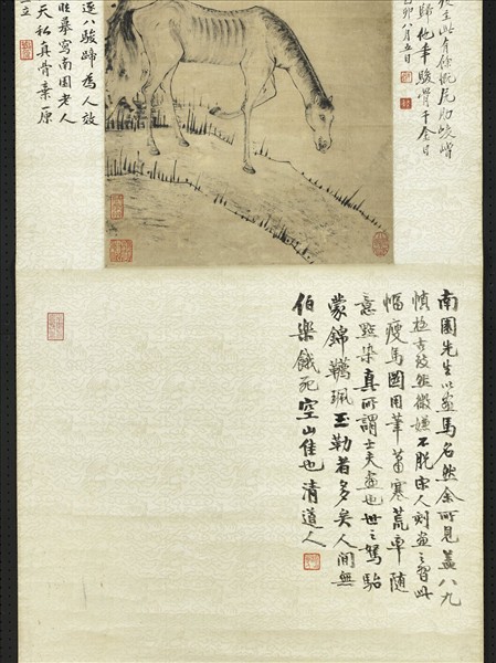 清錢南園畫馬　軸