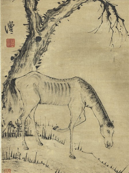 清錢南園畫馬　軸