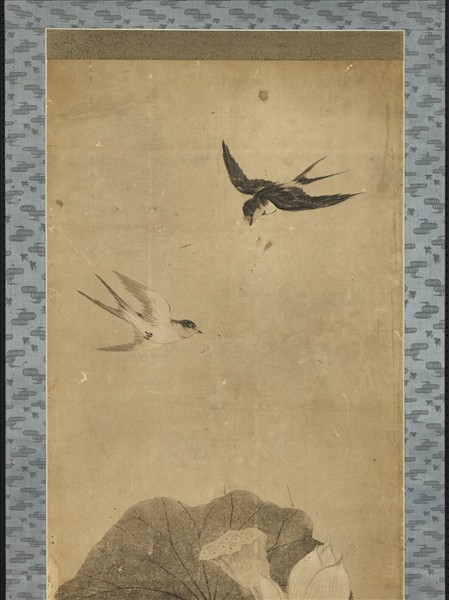 無款荷花雙燕　軸