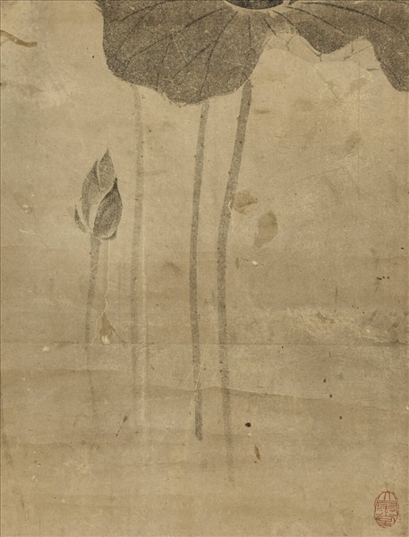 無款荷花雙燕　軸