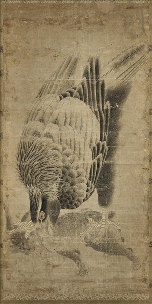 無款蒼鷹捕狸　軸