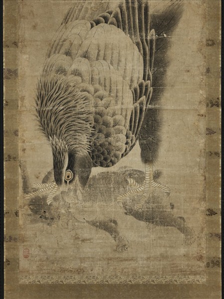 無款蒼鷹捕狸　軸