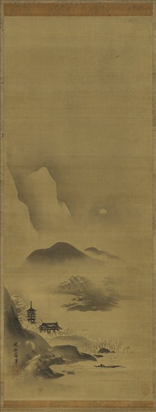 日本探幽守信山水　軸