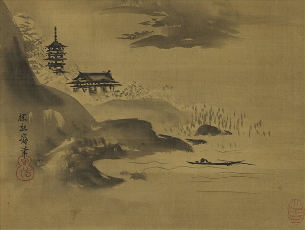 日本探幽守信山水　軸