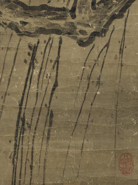 日本雪舟畫鷹　軸