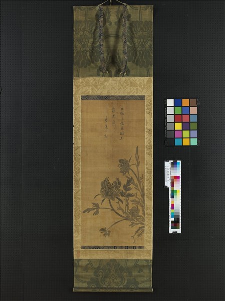 日本東皋越畫牡丹　軸