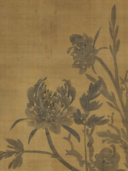 日本東皋越畫牡丹　軸