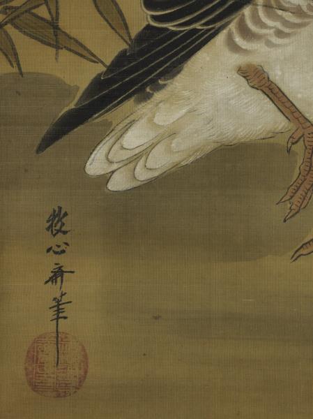 日本狩野安信蘆雁　軸