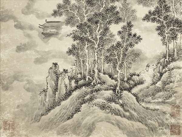 清徐枋山水　軸