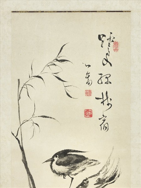 民國溥儒禽柳圖　軸