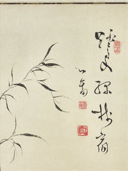 民國溥儒禽柳圖　軸