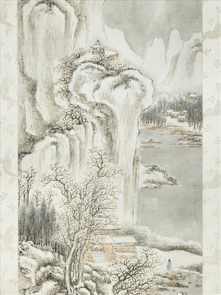 民國溥伒設色山水　軸