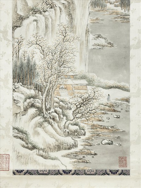 民國溥伒設色山水　軸