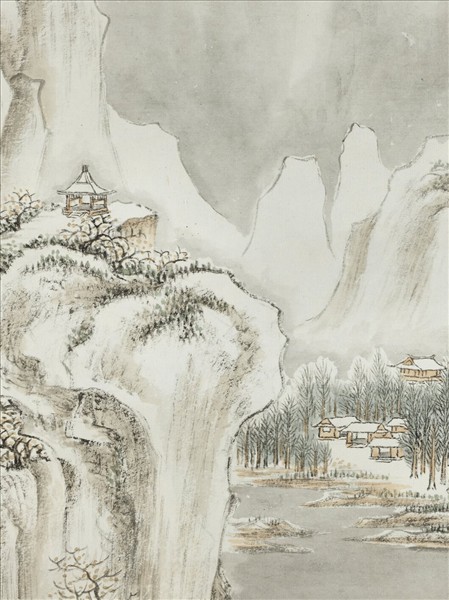 民國溥伒設色山水　軸