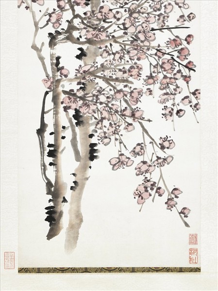 清陳年紅梅　軸