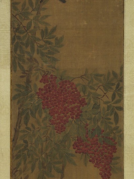 無款天竺麻雀　軸