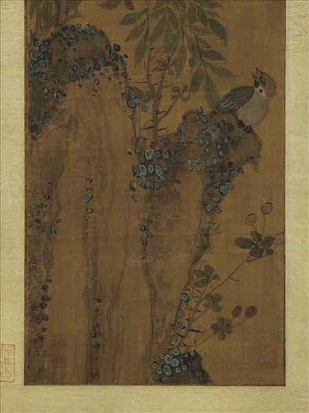 無款天竺麻雀　軸