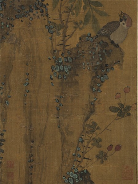 無款天竺麻雀　軸