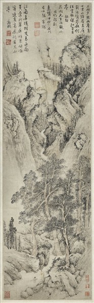 明文徵明山水　軸