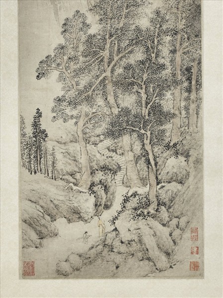 明文徵明山水　軸