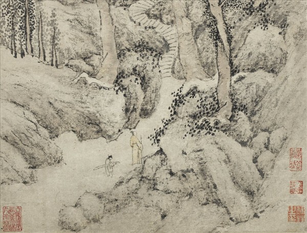 明文徵明山水　軸