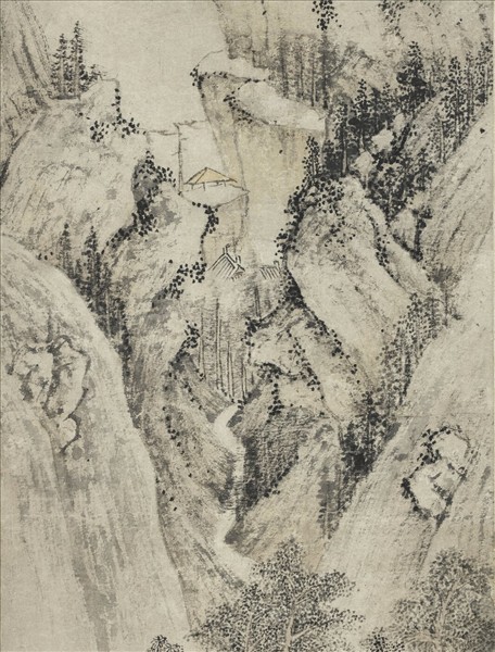 明文徵明山水　軸