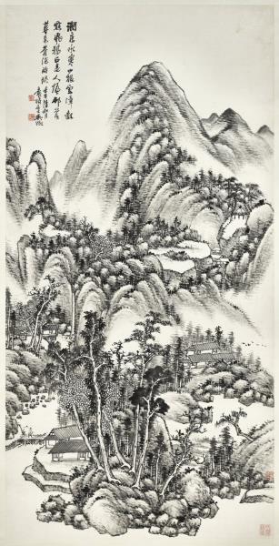 民國吳徵澗底水寒　軸