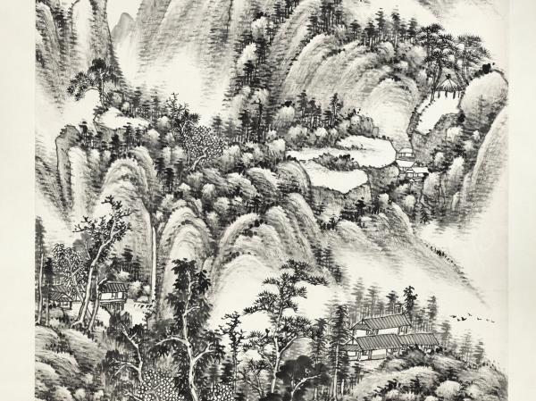 民國吳徵澗底水寒　軸