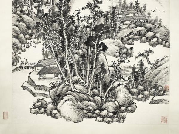 民國吳徵澗底水寒　軸