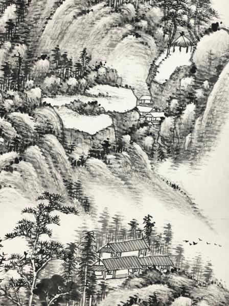 民國吳徵澗底水寒　軸