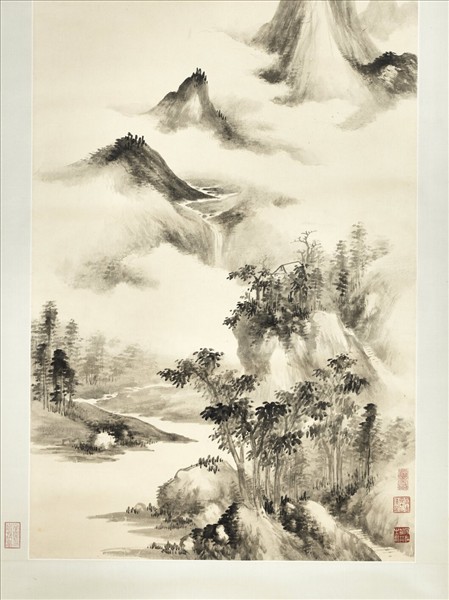 民國祁崑擬惲壽平雲海圖　軸