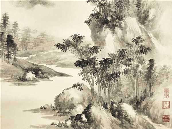 民國祁崑擬惲壽平雲海圖　軸