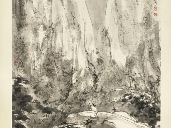 民國傅抱石雪意圖　軸