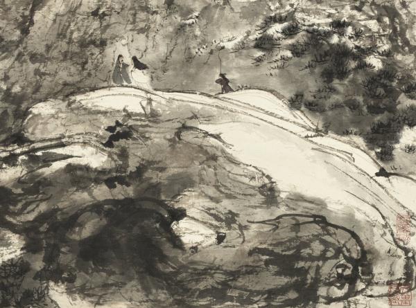 民國傅抱石雪意圖　軸