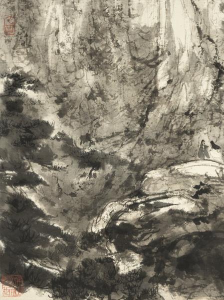 民國傅抱石雪意圖　軸