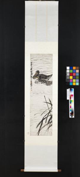 民國齊白石蘆荻雙鴨　單片