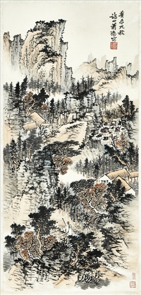 民國蕭愻秋徑獨行　軸