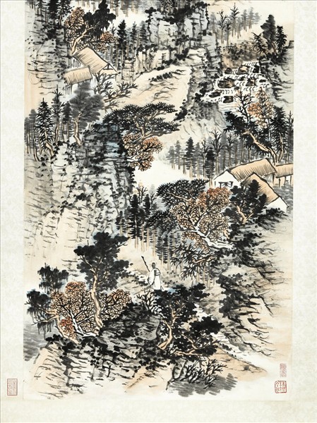 民國蕭愻秋徑獨行　軸